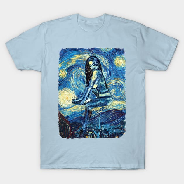 Naughty Girl Van Gogh Style T-Shirt by todos